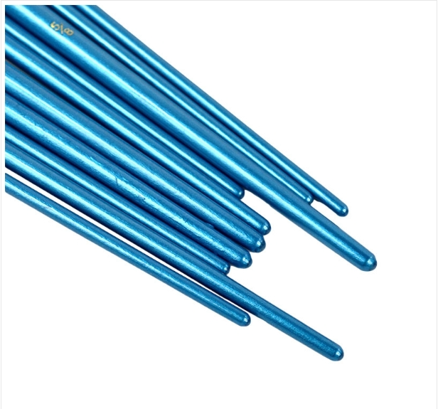 Set of 2 Sold Nylon Pearlescent Round Tip Watercolor Acrylic Outlining Brushes (Blue)