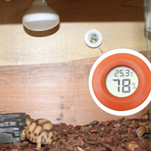 Round Reptile Box Celsius Thermometer & Hygrometer (Color: Orange)