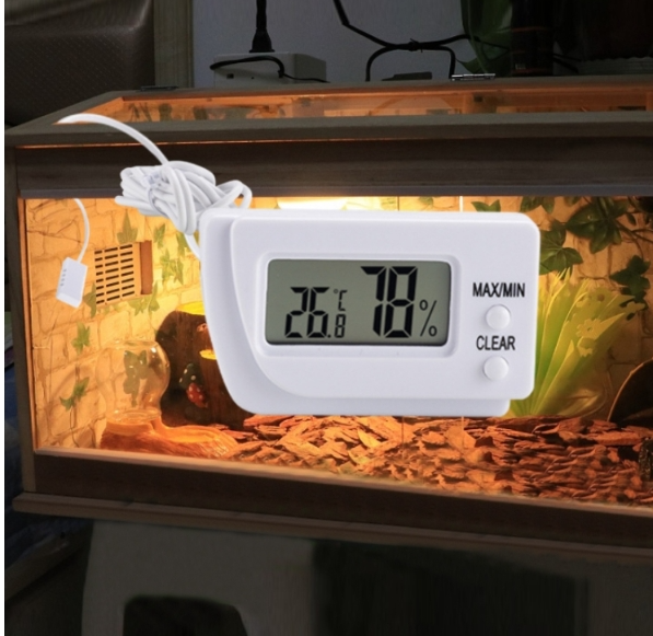 Pet Mini Electronic Thermo-Hygrometer with Outdoor Sensor Cable