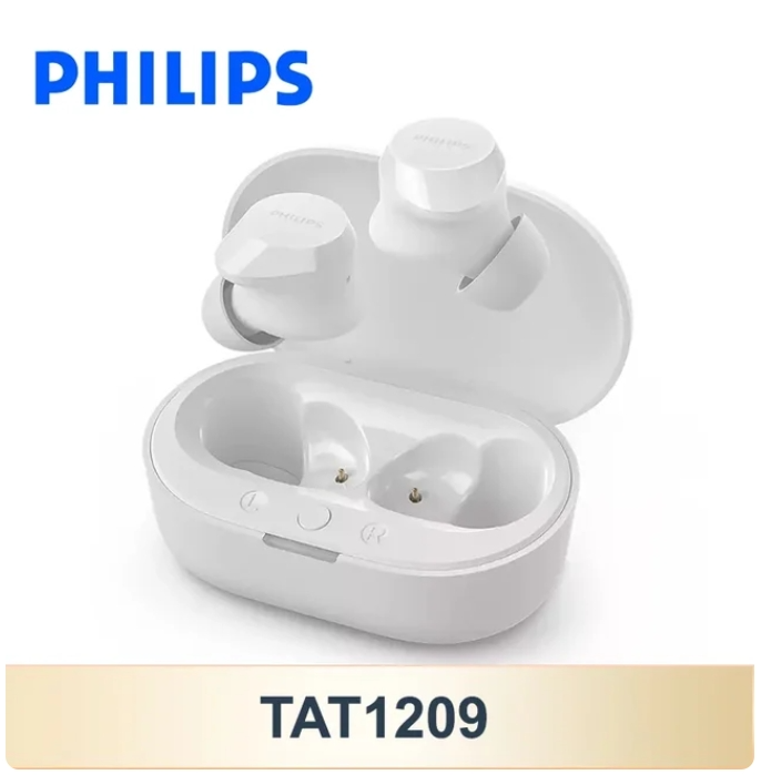 Philips TAT1209 Mini Earphone Wireless Bluetooth 5.3 Headphone HiFi Stereo HD Microphone Call Headset iPhone Android Universal