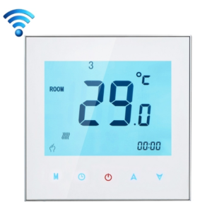 BHT-1000-GA-WIFI 3A Water Heating Touch Screen LCD Screen Thermostat WiFi Control with Time Display (Color: White)