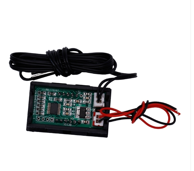 50~110C LED Thermometer Detector Sensor Probe 12V Digital Thermometer Monitor (Red)