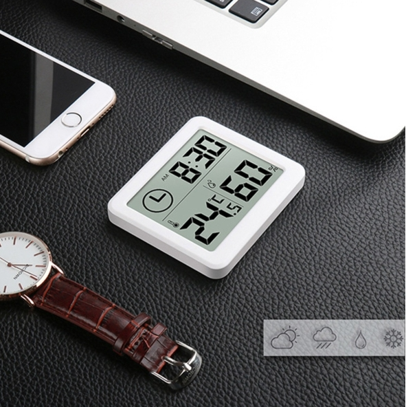 Multi-function automatic electronic temperature and humidity monitor clock with 3.2-inch large LCD screen