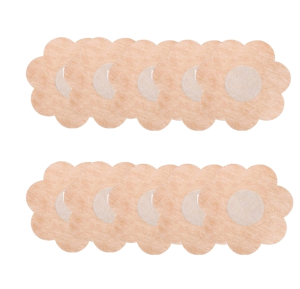 10pcs/pack disposable anti-bump invisible breathable breast patch, style: flower shape (OPP pack)