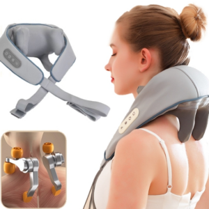 Trapezius muscle shoulder and neck unblocking cervical spine massager household kneading lifting hot multi-function massage shawl (dark sky gray)
