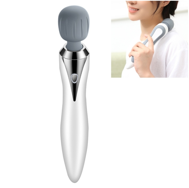 Portable Mini Multifunctional Physiotherapy Electric Hand-held Massage Stick(White)