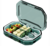 Portable Mini Compartmentalized Sealed Pill Box Weekly Morning and Evening Pill Capsule Dispenser, Style: 6 Compartment Green
