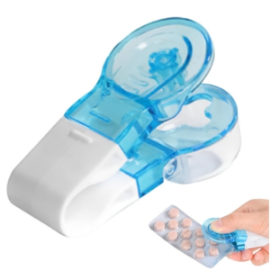 Pill dispenser easy to take medicine dispenser home gadgets portable small elderly pill dispenser (blue)
