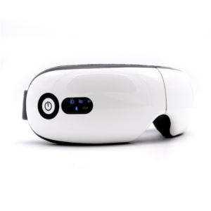 Bluetooth music rechargeable model intelligent eye massage instrument with heat vibration air pressure function (white)
