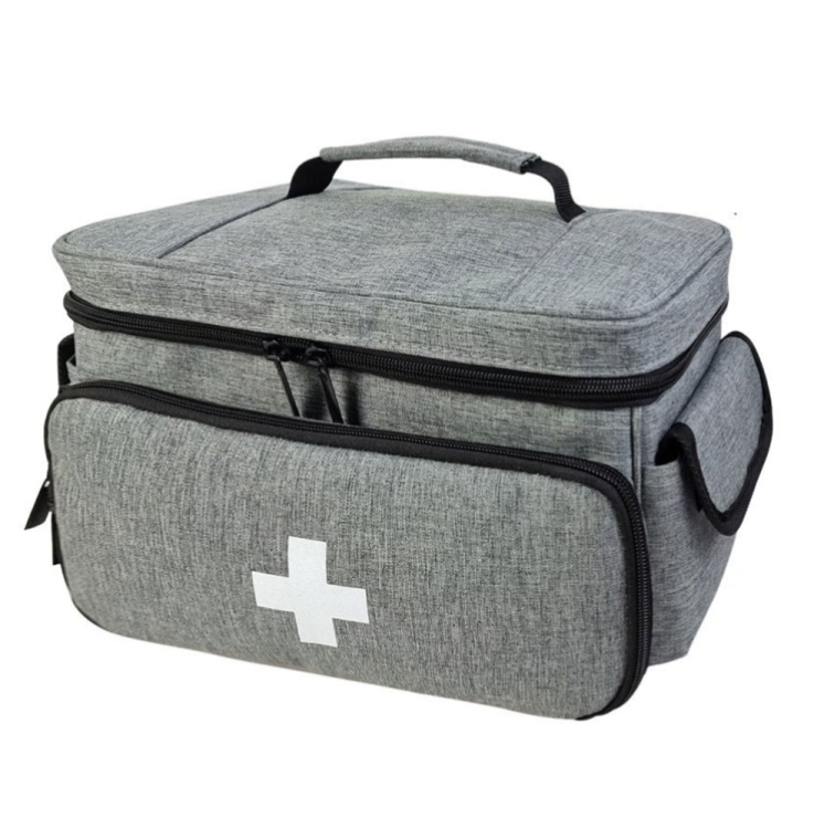 Small Medicine Storage Bag Home First Aid Kit(Grey)