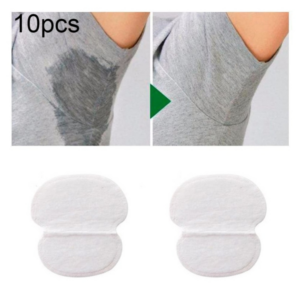10pcs Disposable Self-adhesive Armpit Cotton Sweat Pads Underarm Absorbents(White)