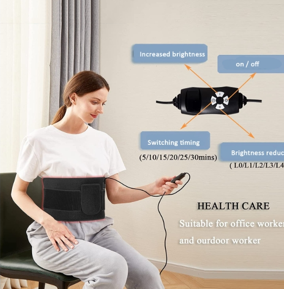 120 lamp beads three chips of red light + infrared physiotherapy belt warm uterus lumbar care physiotherapy belt Australian regulation