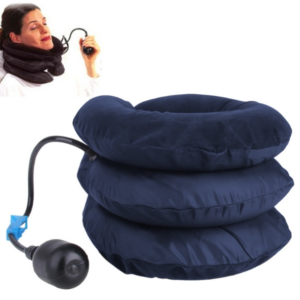 Inflatable Cervical Neck Traction Soft Head Back Shoulder Pain Massager Headache Pain Relief Relaxation Support (Dark Blue)