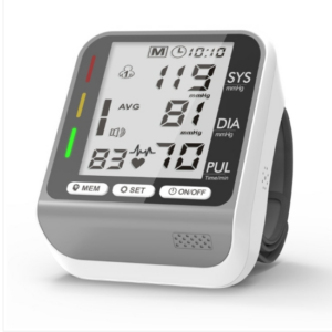 JZ-253A Automatic Electronic Sphygmomanometer Intelligent Wrist Indicator Blood Pressure Monitor, Style: No Voice Announcement (Silver White)