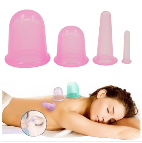 Home health care body massage vacuum silicone cupping cup, color random delivery