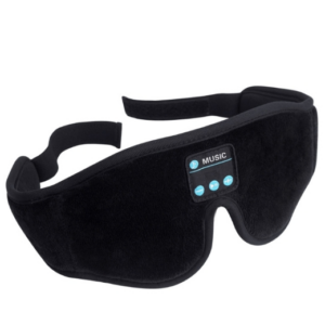 3D Wireless Bluetooth 5.0 Music Answerable Phone Sleep Blackout Eye Mask with Timer (Black)