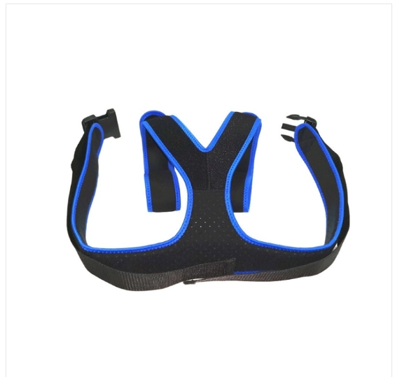 Anti-tipping elastic fastening strap for wheelchairs for the disabled (black)