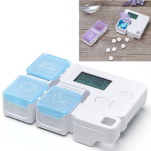 Portable Smart Plastic Storage Box Electronic Timed Reminder Pill Box (Sky Blue)
