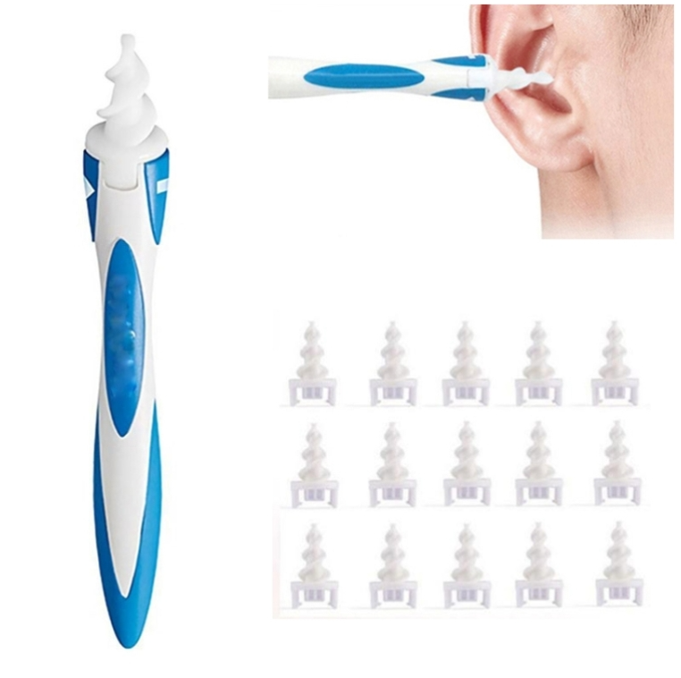 Smart Swab Plastic Ear Cleaner Earwax Removal Tool with 15 Replacement Parts