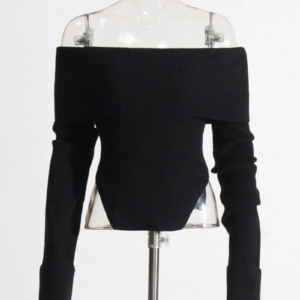 solid slimming knitting sexy sweaters for women slash neck long sleeve cold shoulder temperament sweater female new