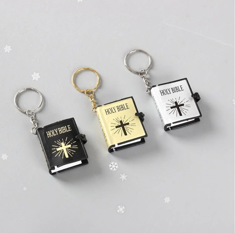 Mini Bible Cross Keychain