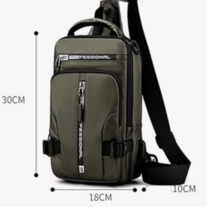 Men’s USB Oxford Waterproof Shoulder Bag, Anti-Theft Shoulder Bag, Multifunctional Backpack, Grey, One_Size, Classic