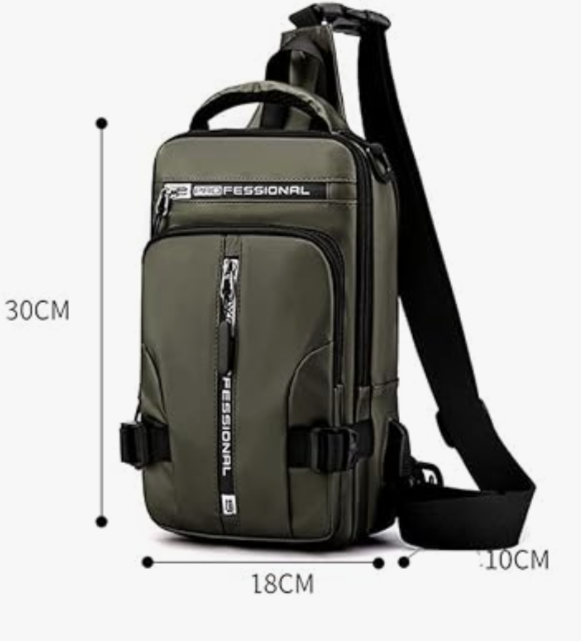 Men's USB Oxford Waterproof Shoulder Bag, Anti-Theft Shoulder Bag, Multifunctional Backpack, Grey, One_Size, Classic