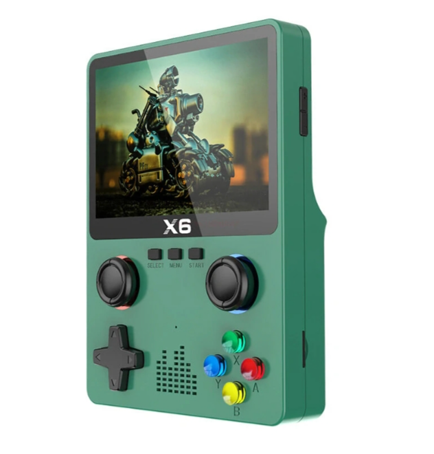 X6 3.5inch HD Screen Handheld Game Console 32GB 10000 Games with Dual Rocker Arcade Simulator Pocket Joystick Game Controller