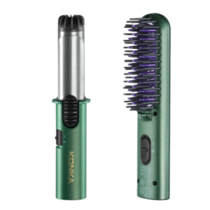 KONKA KG-T06(WE) Multifunctional Curling Iron + Hair Straightening Comb Set, Plug Size: European Standard