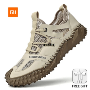 Xiaomi Youpin 2023 Summer Fashion Casual Sneakers for Men Non Slip Cowhide Fabric Mesh Breathing Mesh Shoes Men Large Size 38-46