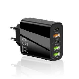 F002 65W 5-Port USB PD Charger 3USB-A+2USB-C PD QC3.0 Fast Charging Wall Charger Adapter EU Plug for iPhone 12 13 14 14 Pro for Samsung Galaxy S23 for