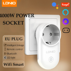 LDNIO 16A Smart WiFi EU Plug Socket Real-time Current Voltage Power Monitoring APP Timing Outlet with LED Light Voice Control with Alexa Google