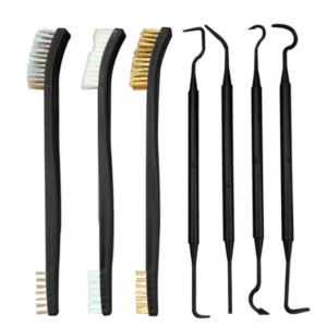 Double-ended pipe cleaning brush cleaning set for cleaning weld slag and rust