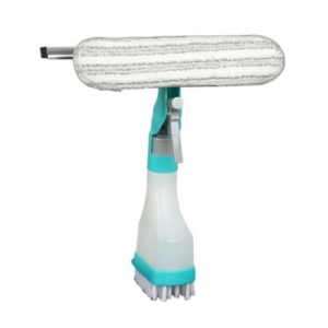 4 in 1 Multi-function double-sided glass cleaning brush with scraper strip sponge scrub floor brush water spray bottle sassafras window