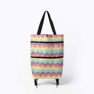 2 in 1 Grocery Trolley Shopping Bag Oxford Fabric Convenient Carrying Wheels Foldable Bag