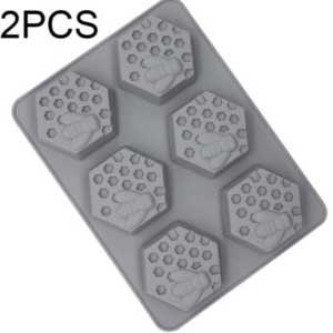 2 pieces for sale 6-connected honeycomb bee silicone handmade soap mold chocolate mooncake mold