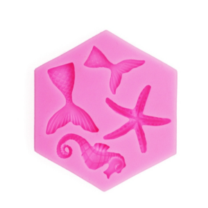 Ocean series size fish tail, starfish and seahorse DIY baking liquid silicone mold
