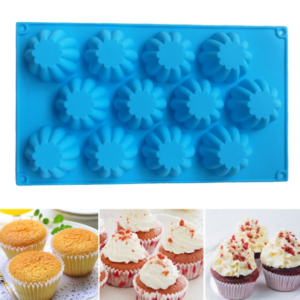 Handmade DIY 12-hole egg tart lace silicone mold