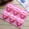 6 heart-shaped silicone molds for baking mousse cake DIY silicone molds
