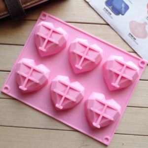 6 heart-shaped silicone molds for baking mousse cake DIY silicone molds