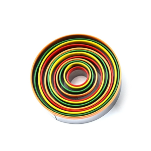 12-in-1 stainless steel cookie cutter set fondant cookie mold round cake baking mold, specifications: color cake mold