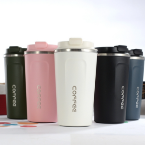 Double-layer 304 stainless steel coffee cup travel thermos 380ml