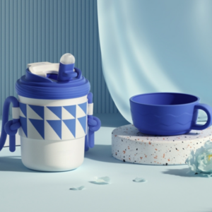 316 stainless steel thermos cup, three-use, double-drinking straw, direct drinking coffee cup