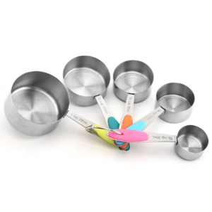5 in 1 Stainless Steel Measuring Spoon Set Coffee Spoon Baking Kitchen Gadgets, Style: Measuring Cup (Colourful)