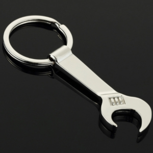 2 pieces for sale, simulated personalized wrench, bottle opener, metal keychain, car pendant