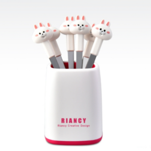 6 fruit forks + base set stainless steel safe portable small forks