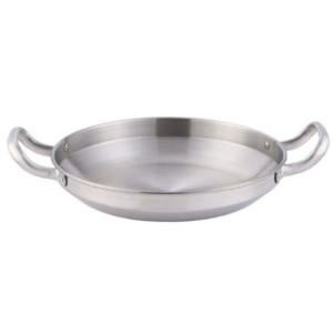Thickened stainless steel double-ear pan, seafood rice pan, fried chicken plate