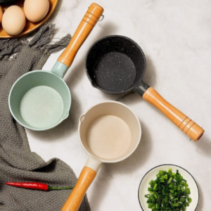 Medical stone deepened mini gas special oil pan butter heating soup pot with diversion port