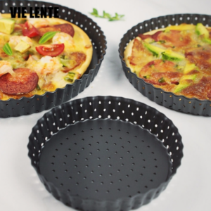 BM1075 perforated pizza baking pan kitchen carbon steel non-stick fruit pie mold baking pan