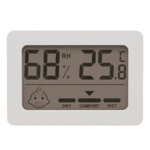 Home indoor mini smiley face electronic temperature and humidity meter with stand